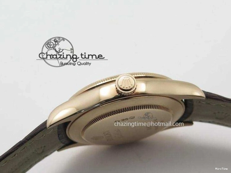 MiroTime 1219 Cellini 50505 RG Black Dial on Brown Leather Strap A2824 BP Maker Premium 4047